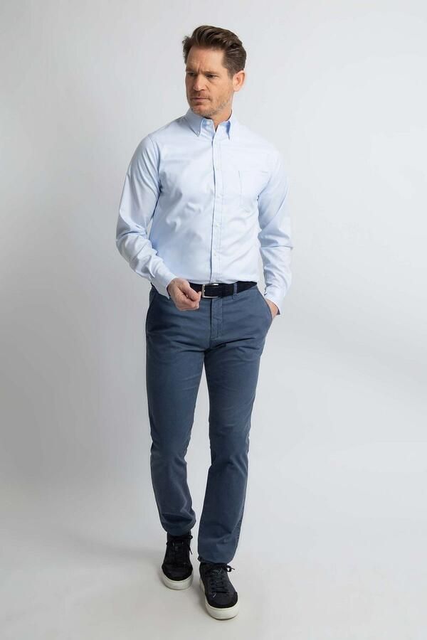Steppin' Out Overhemd Twill Lichtblauw - Foto 3