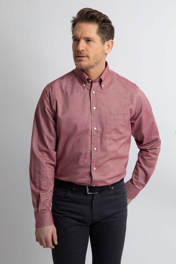 Steppin' Out Overhemd Twill Rood - Foto 2