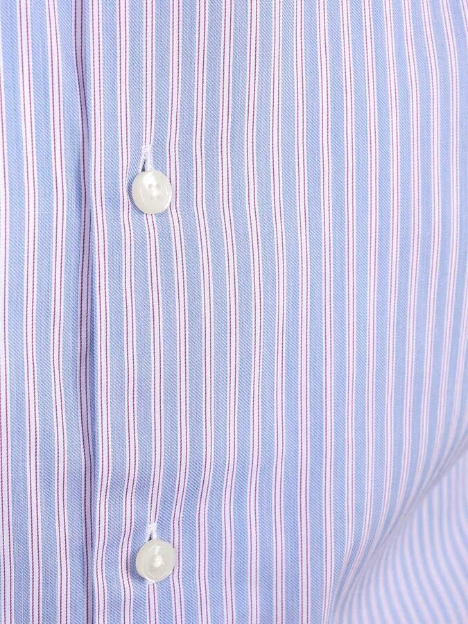 Steppin' Out Overhemd Twill Streep Lichtblauw Rood - Foto 2