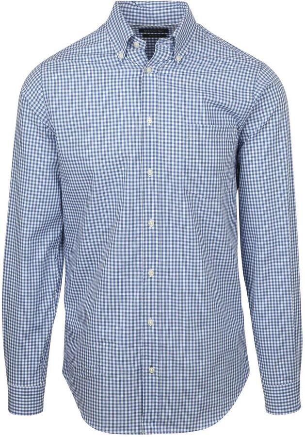 Steppin' Out Poplin Overhemd Ruit Lichtblauw