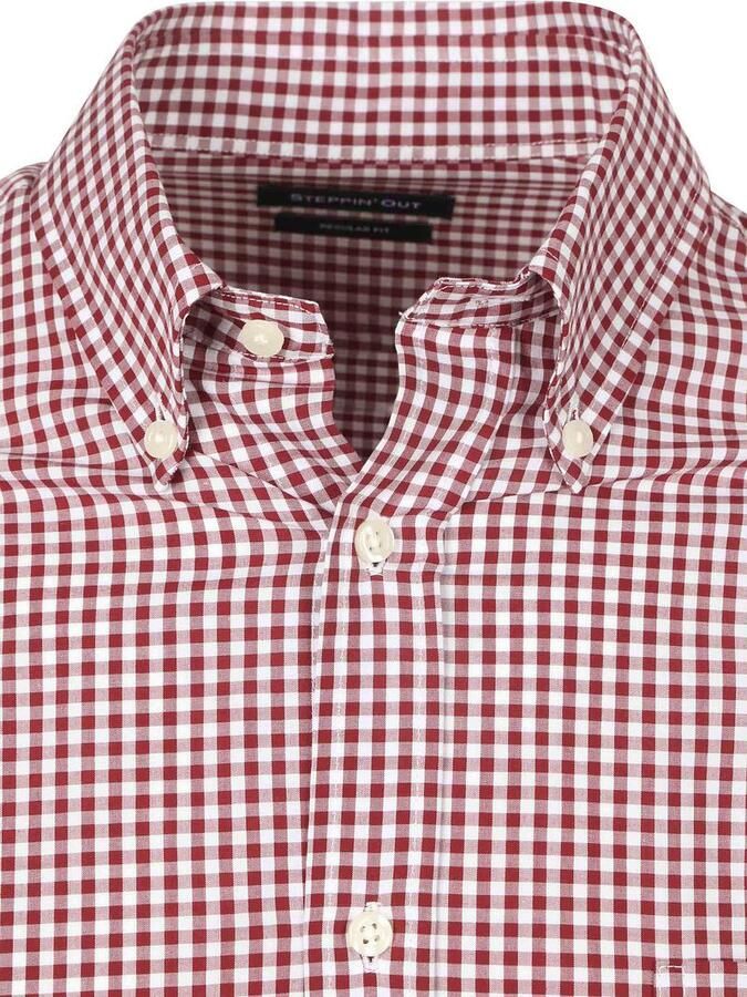 Steppin' Out Poplin Overhemd Ruit Rood