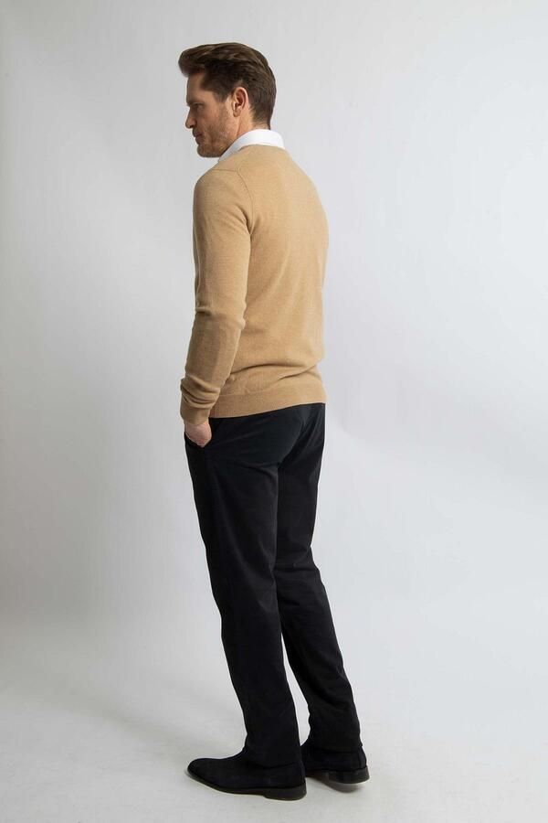 Steppin' Out Pullover V-hals Merinowol Beige - Foto 4