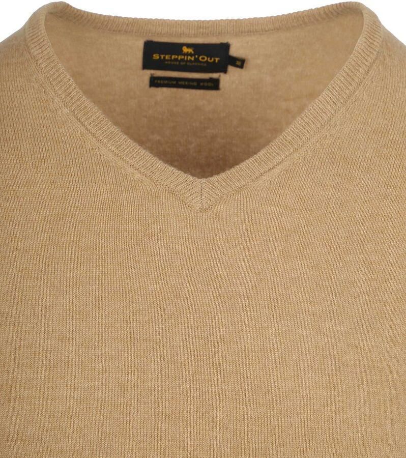 Steppin' Out Pullover V-hals Merinowol Beige - Foto 2