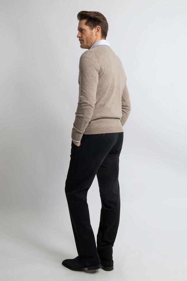 Steppin' Out Pullover V-hals Merinowol Lichtbruin - Foto 4