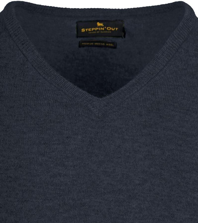 Steppin' Out Pullover V-hals Merinowol Navy