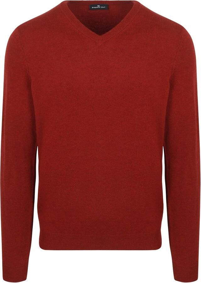 Steppin' Out Pullover V-hals Merinowol Rood