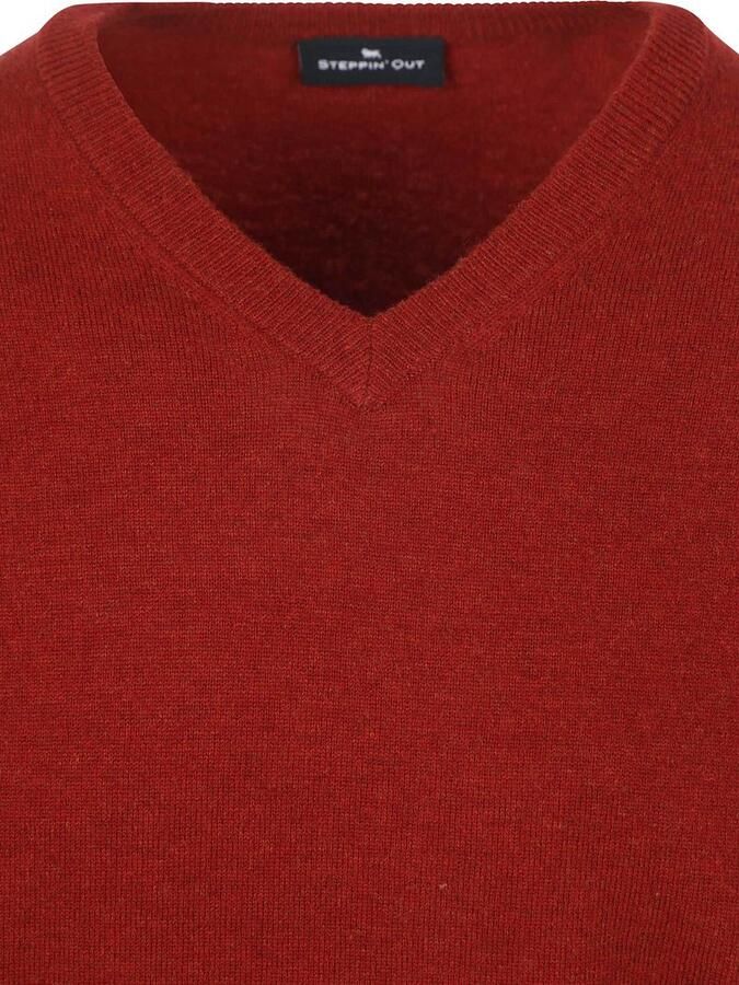 Steppin' Out Pullover V-hals Merinowol Rood - Foto 2