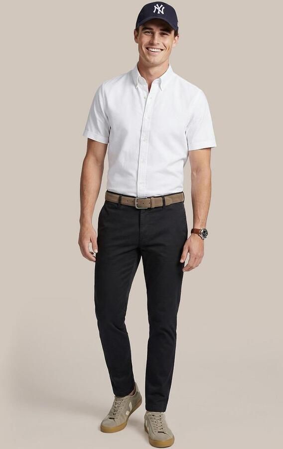 Steppin' Out Short Sleeve Overhemd Oxford Yale Wit - Foto 5