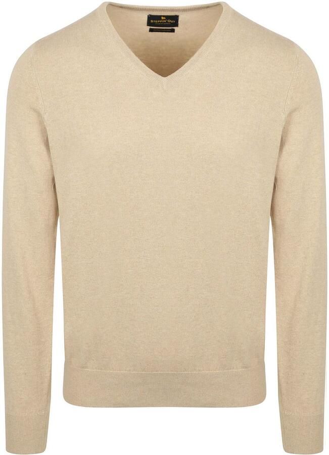 Steppin' Out Trui Cashmere V-hals Ecru