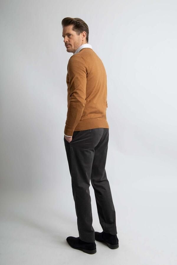 Steppin' Out Trui Cotton Cashmere V-hals Camel - Foto 4