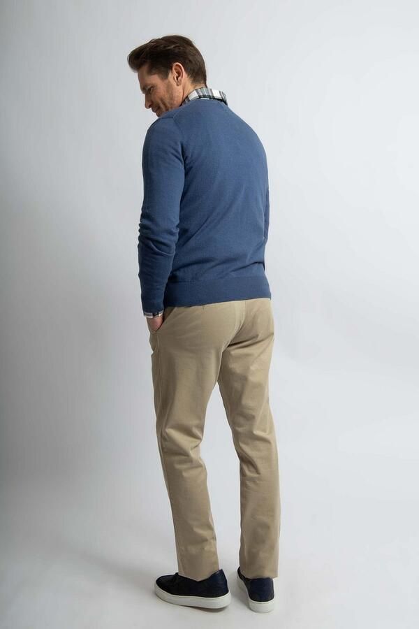 Steppin' Out Trui Cotton Cashmere V-hals Indigo Blauw - Foto 5