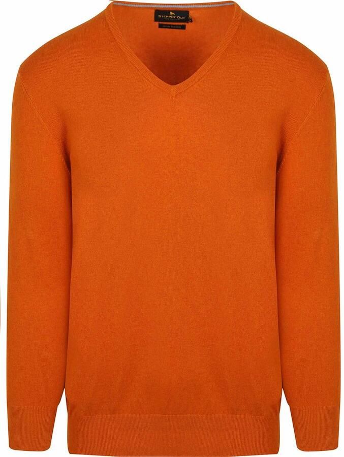 Steppin' Out Trui Cotton Cashmere V-hals Oranje