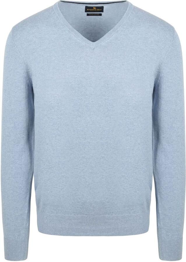 Steppin' Out Trui Cotton Cashmere V-hals Sky Blue