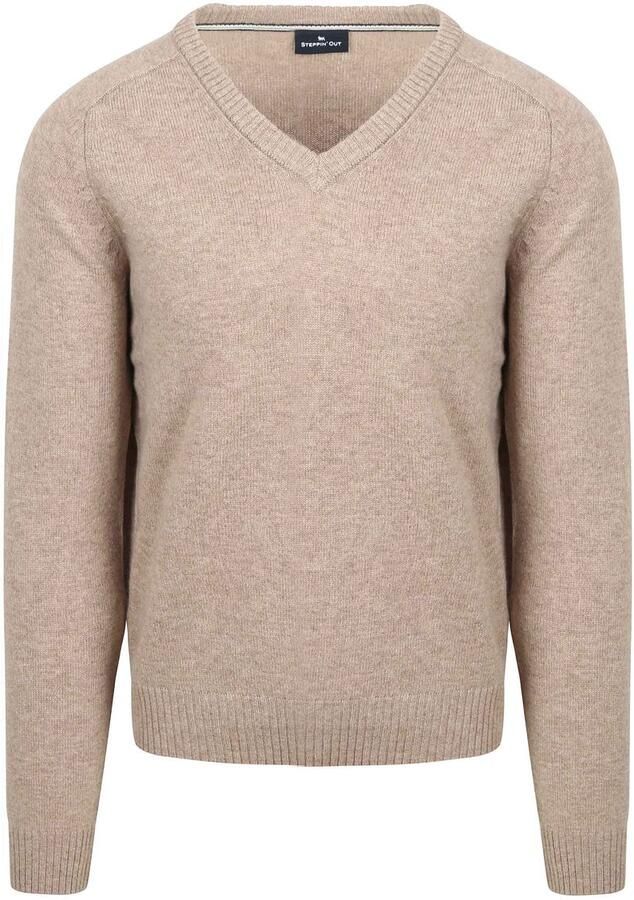 Steppin' Out Trui V-hals Lamswol Beige