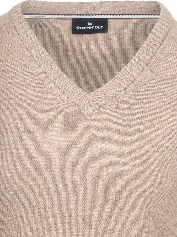 Steppin' Out Trui V-hals Lamswol Beige - Foto 2