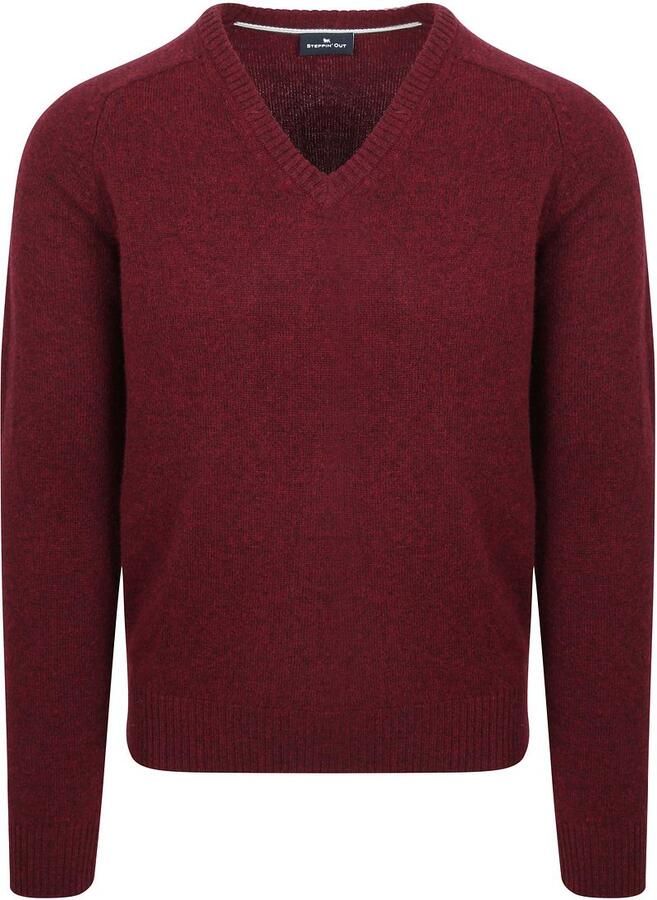 Steppin' Out Trui V-hals Lamswol Bordeaux