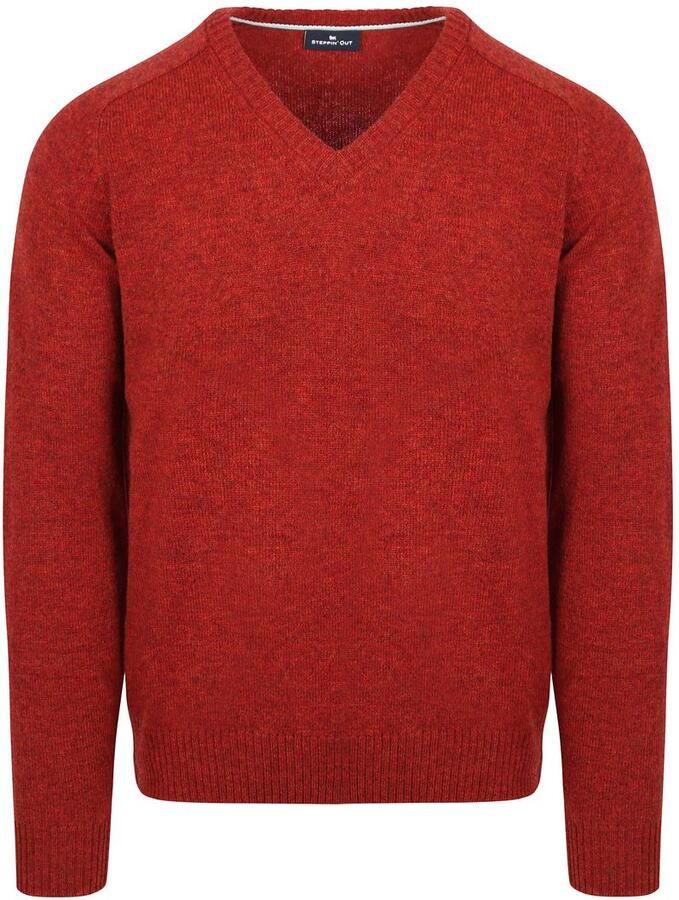 Steppin' Out Trui V-hals Lamswol Rood