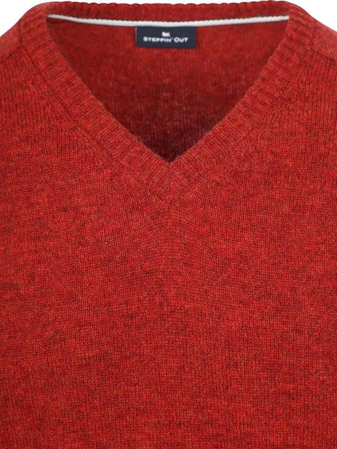 Steppin' Out Trui V-hals Lamswol Rood - Foto 2