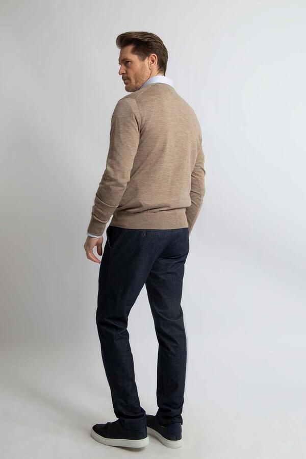 Steppin' Out Trui V-hals Merinowol Taupe - Foto 4