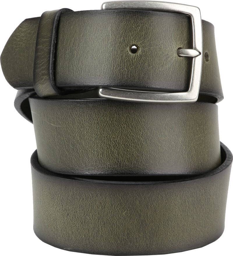 Suitable Leren Riem Groen Washed