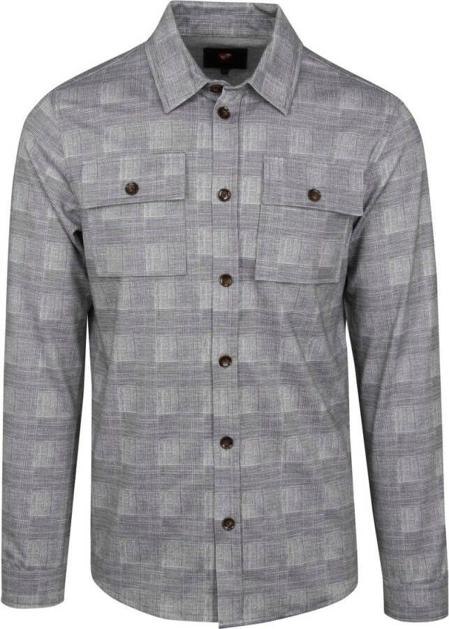 Suitable Sweater Liv Overshirt Geruit Grijs
