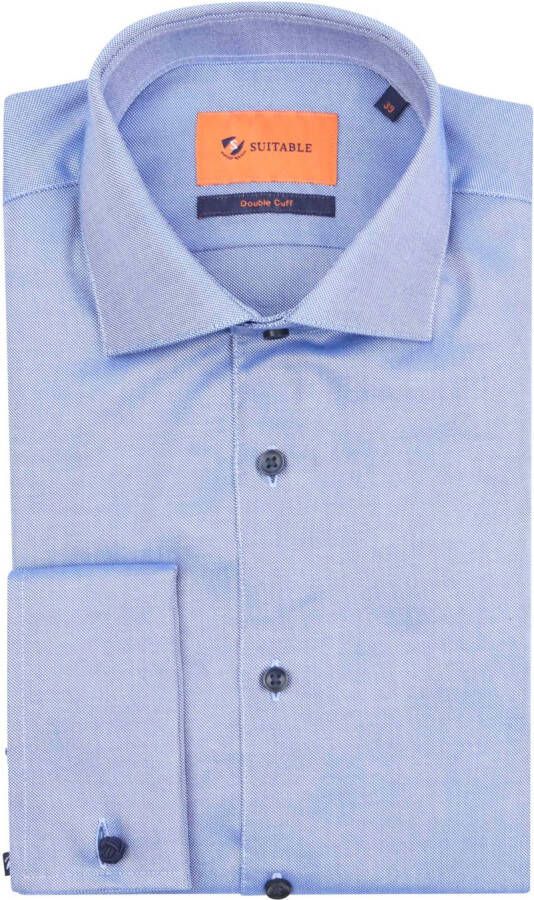 Suitable Overhemd Fijne Ruit Blauw DM22-02