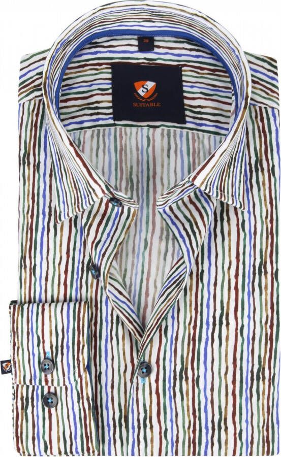 Suitable Overhemd Inked Stripes Multicolour