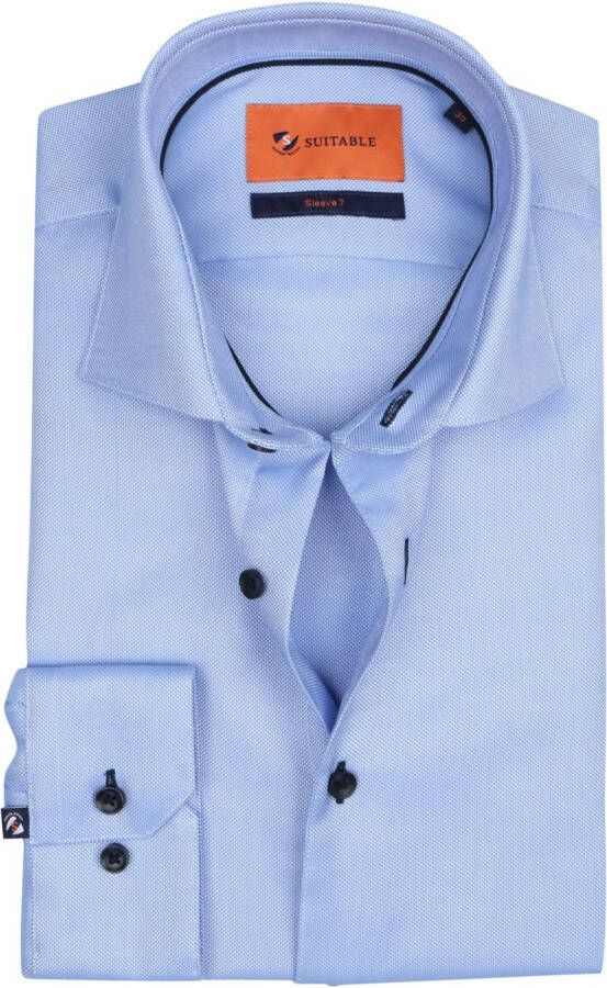 Suitable Overhemd Sleeve 7 Oxford Blauw