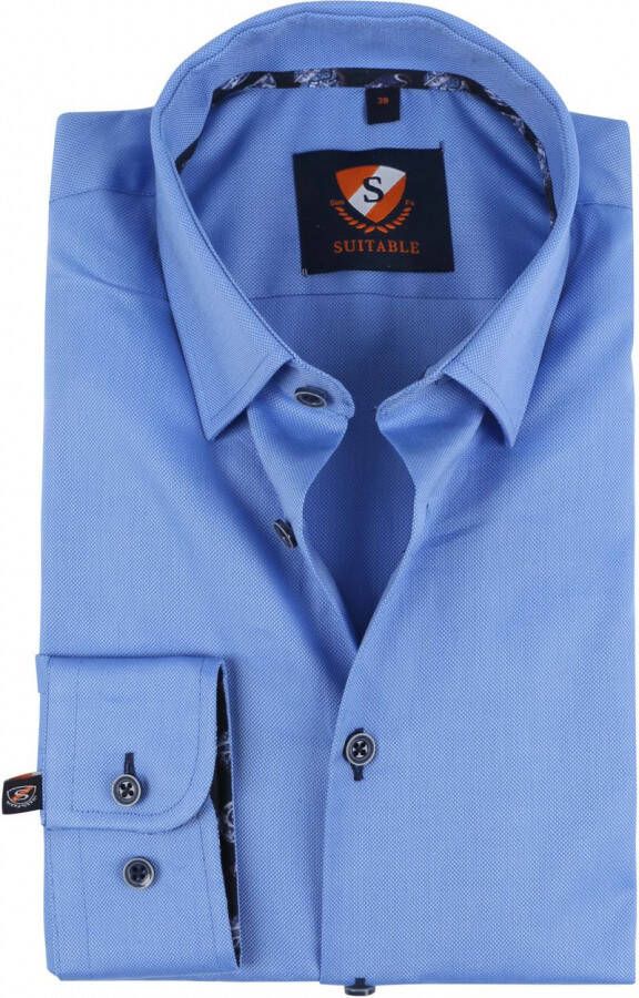 Suitable Overhemd Smart Kobalt Blauw