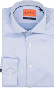 Suitable Overhemd Twill Sleeve 7 Lichtblauw