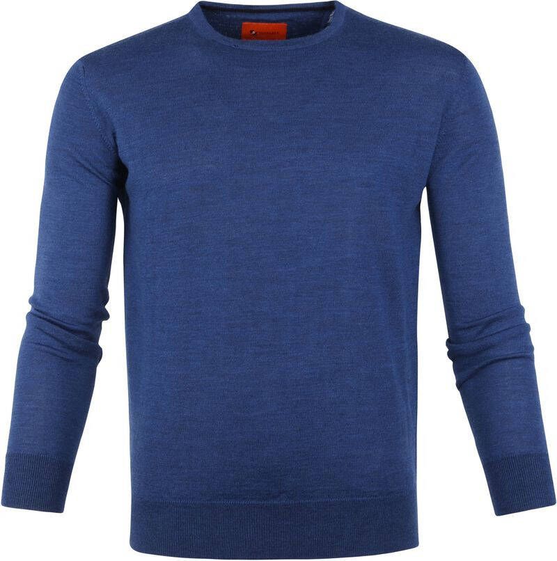 Suitable Pullover Merino O-neck Blauw