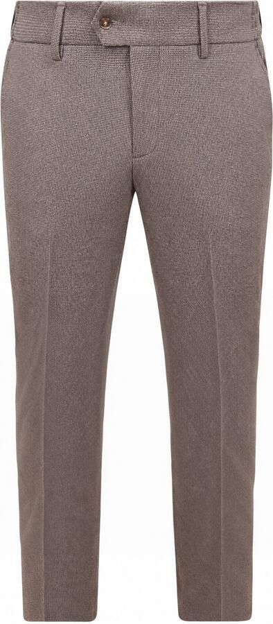 Suitable Broek Aiden Pantalon Houndstooth Tabacco