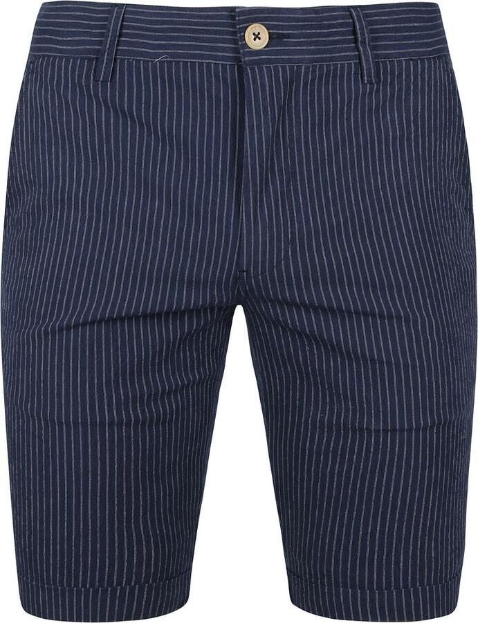 Suitable Aswin Short Donkerblauw Gestreept