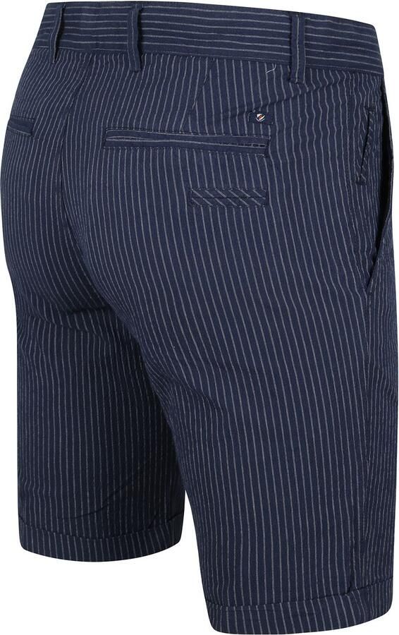 Suitable Aswin Short Donkerblauw Gestreept - Foto 2