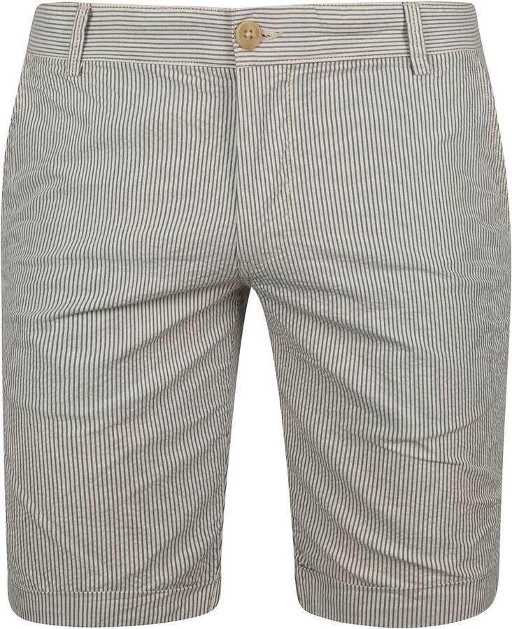 Suitable Aswin Short Ecru Gestreept