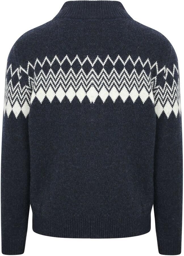 Suitable Avery Nordic Half Zip Trui Wolblend Navy - Foto 4