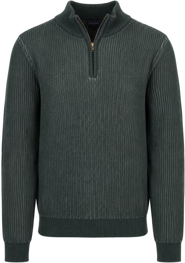 Suitable Bico Half Zip Trui Donkergroen