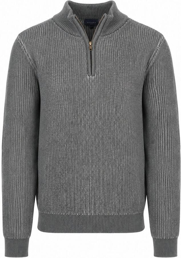 Suitable Bico Half Zip Trui Grijs