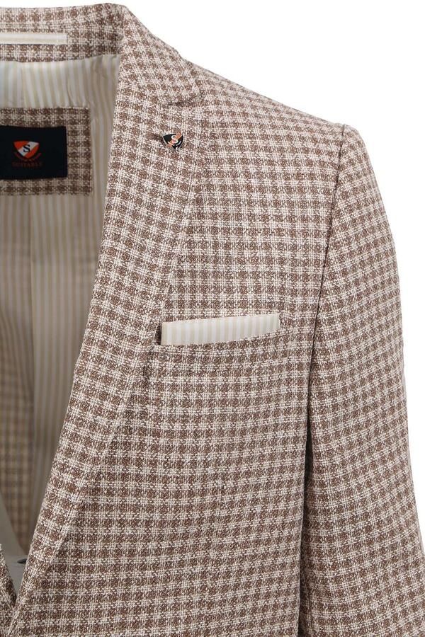 Suitable Blazer Grou Ruiten Beige