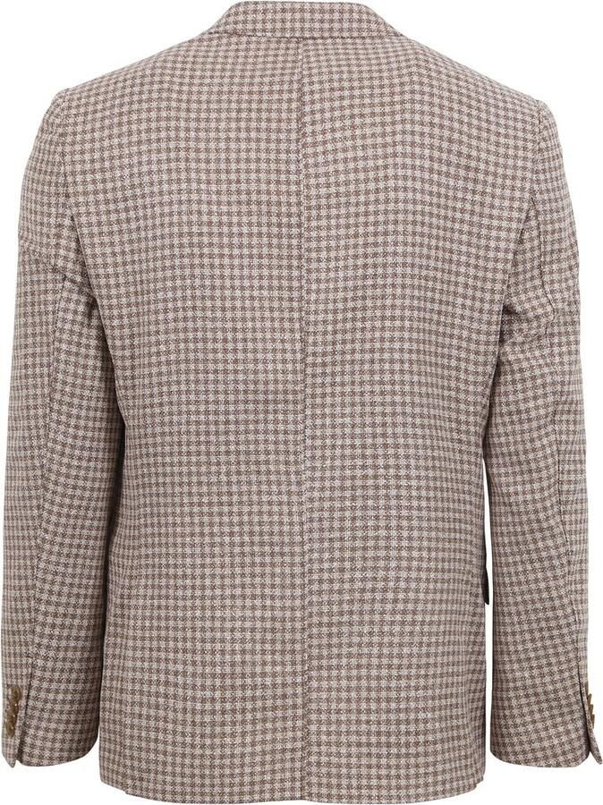 Suitable Blazer Grou Ruiten Beige - Foto 3