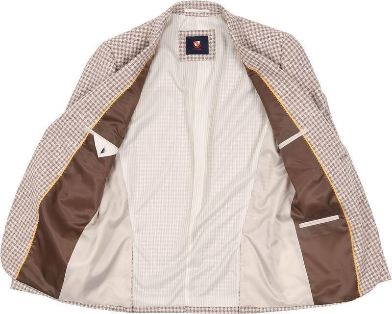 Suitable Blazer Grou Ruiten Beige - Foto 4