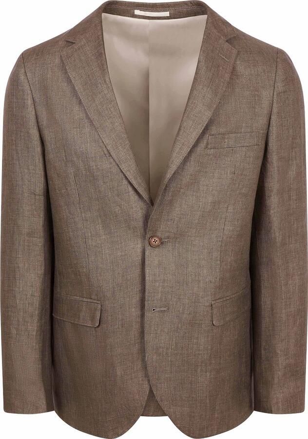 Suitable Blazer Linen Twill Bruin