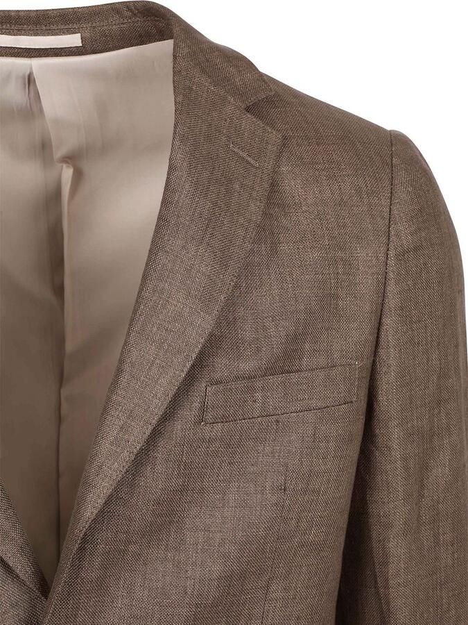 Suitable Blazer Linen Twill Bruin - Foto 4