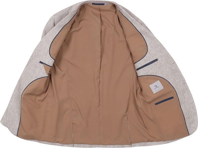 Suitable Blazer Linnen Beige - Foto 4