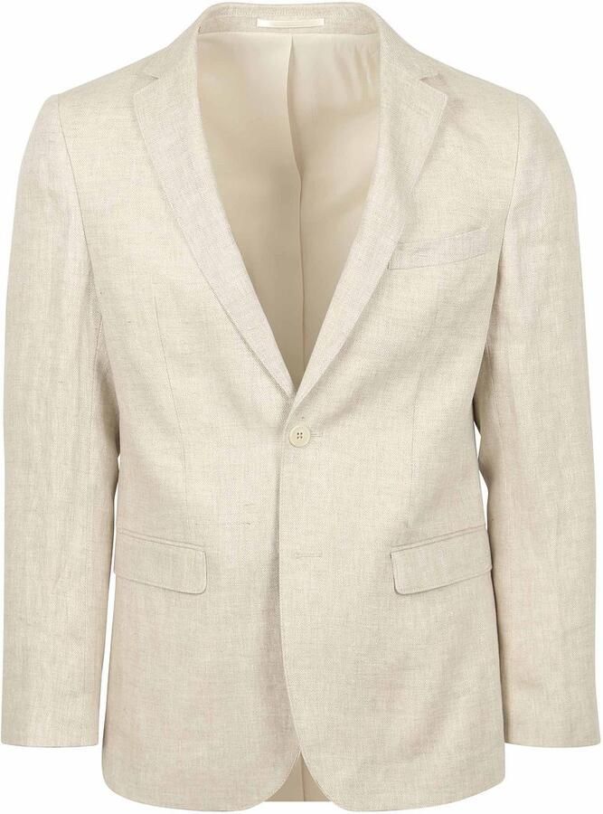Suitable Blazer Linnen Herringbone Ecru - Foto 5