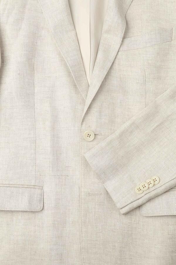 Suitable Blazer Linnen Herringbone Ecru - Foto 3