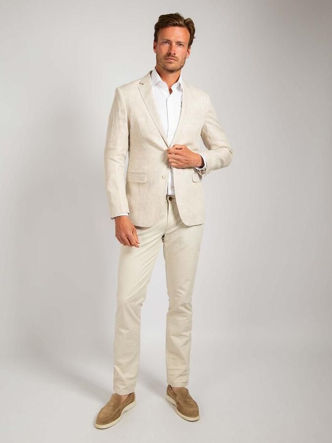 Suitable Blazer Linnen Herringbone Ecru