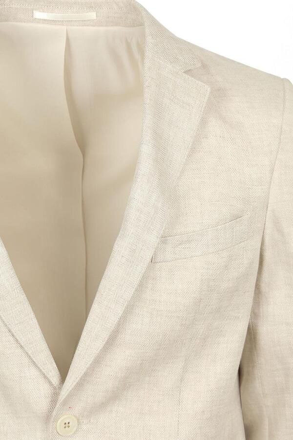 Suitable Blazer Linnen Herringbone Ecru - Foto 4