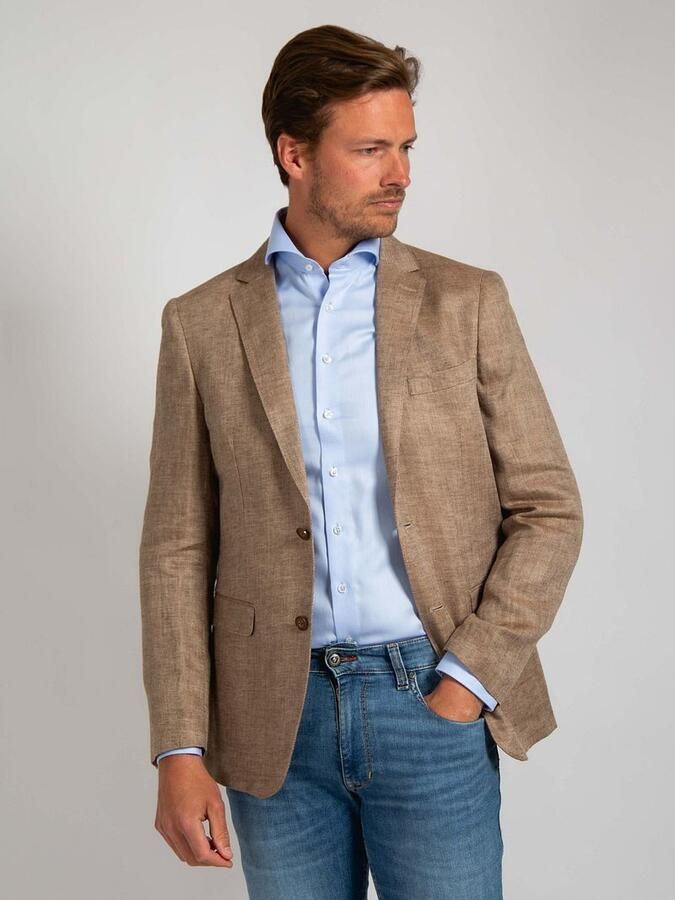 Suitable Blazer Linnen Panama Beige - Foto 2