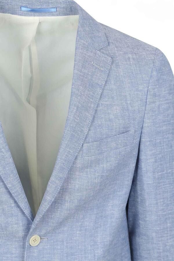 Suitable Blazer Linnen Panama Lichtblauw - Foto 3